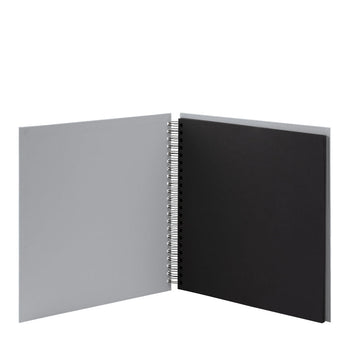Fotoalbum XL mit Spiralbindung, schwarze Seiten, Stone-Grau