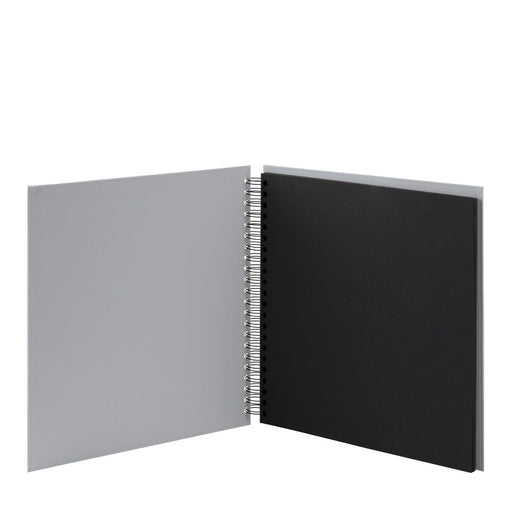 Fotoalbum XL mit Spiralbindung, schwarze Seiten, Stone-Grau