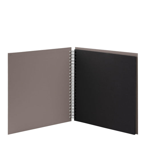 Fotoalbum XL mit Spiralbindung, schwarze Seiten, Taupe
