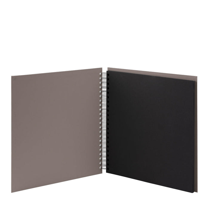 Fotoalbum XL mit Spiralbindung, schwarze Seiten, Taupe