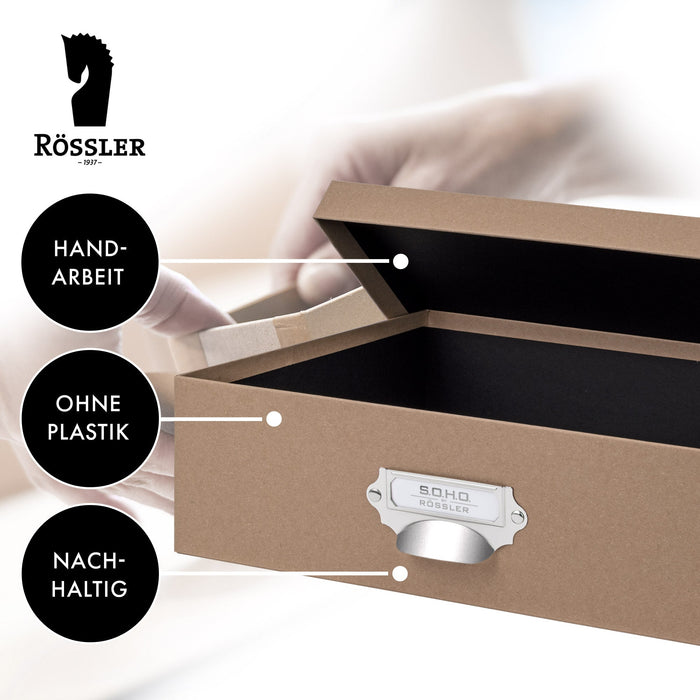 Aufbewahrungsbox mit Griff für A4, Kraft