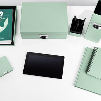 Aufbewahrungsbox mit Griff für A4, Mint