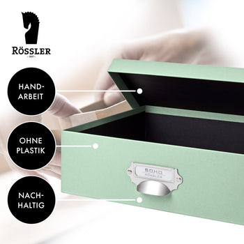 Aufbewahrungsbox mit Griff für A4, Mint