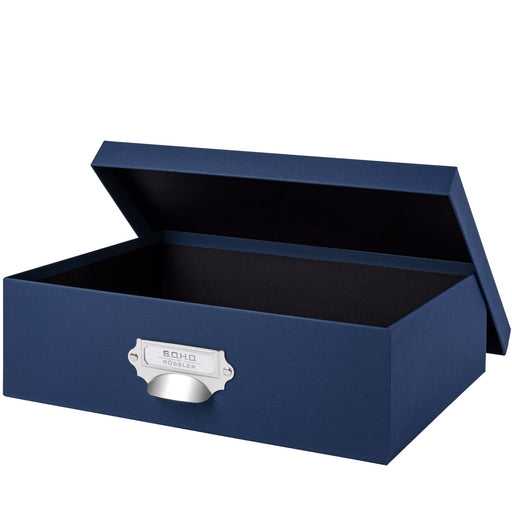 Aufbewahrungsbox mit Griff für A4, Navy-Blau