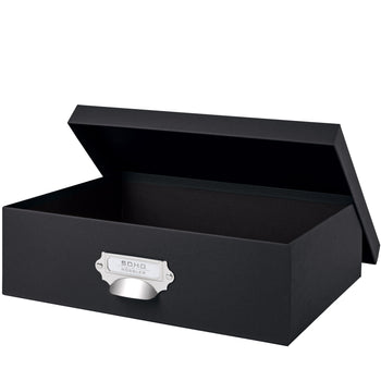Aufbewahrungsbox mit Griff für A4, Schwarz