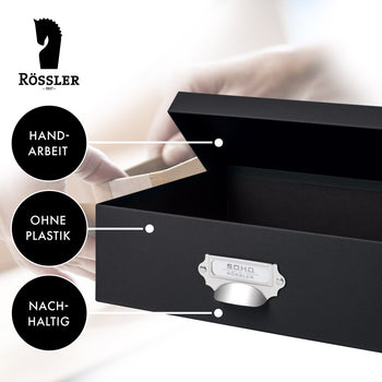 Aufbewahrungsbox mit Griff für A4, Schwarz