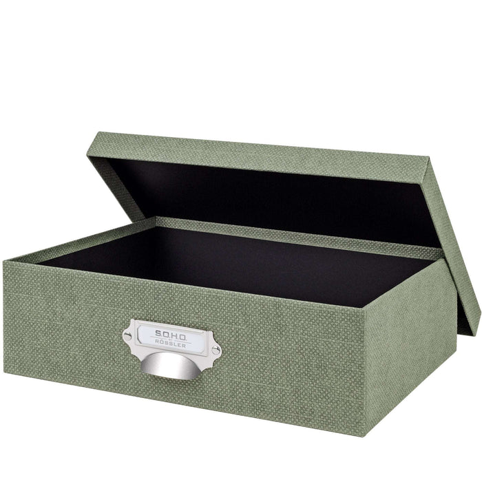 Aufbewahrungskartonage mit Griff für A4, Salbei-Grün