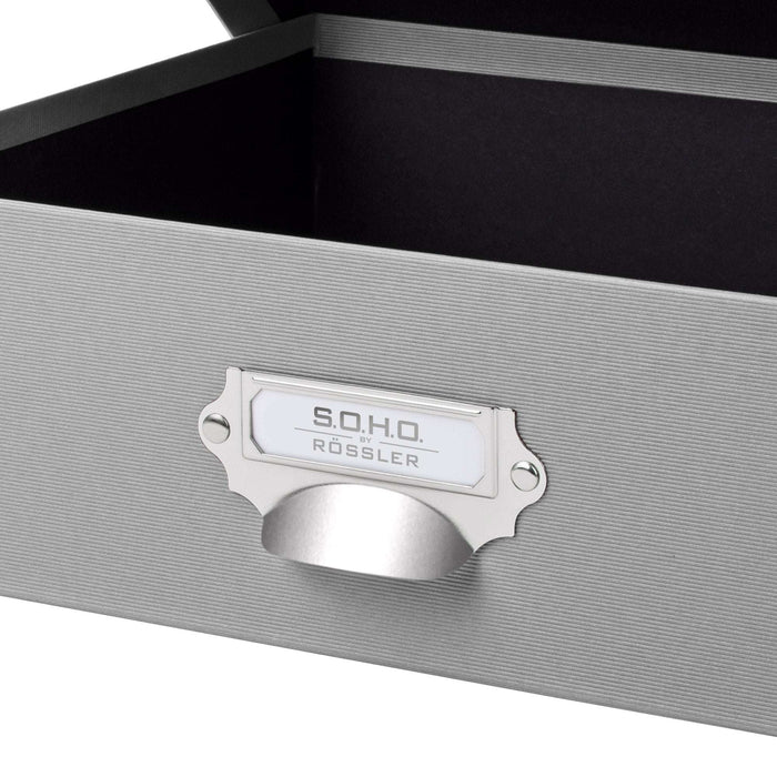 Aufbewahrungsbox mit Griff für A4, Stone-Grau