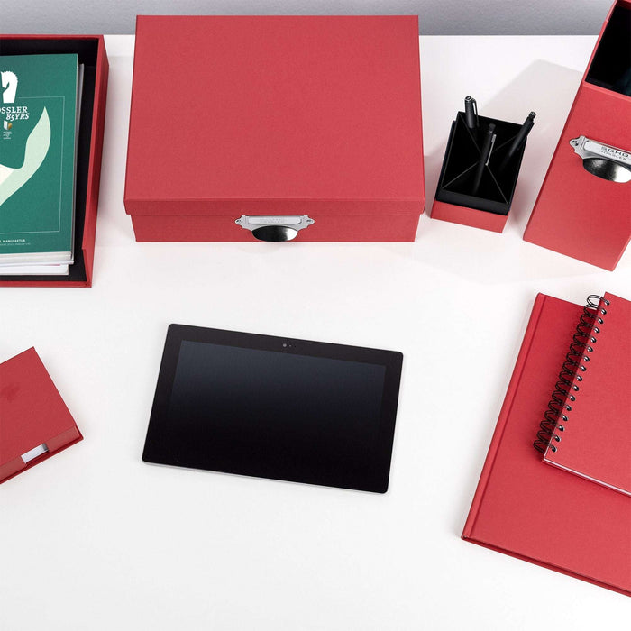 Aufbewahrungsbox mit Griff für A4, Rot