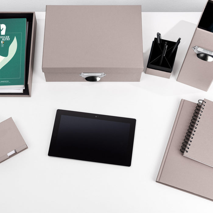 Aufbewahrungsbox mit Griff für A4, Taupe