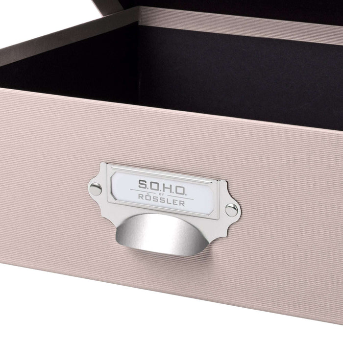 Aufbewahrungsbox mit Griff für A4, Powder-Rosa