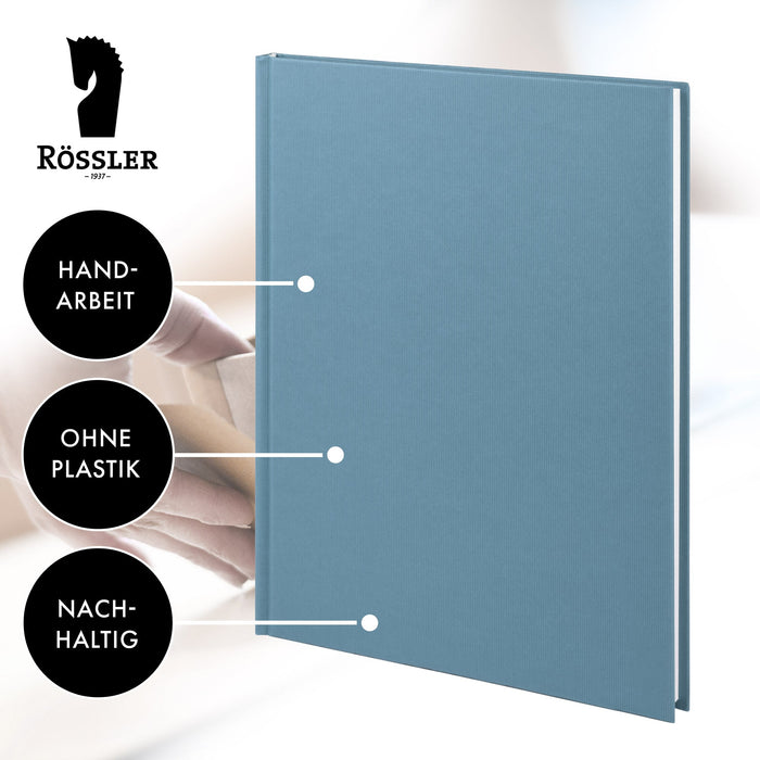 Notizbuch A4, Denim-Blau