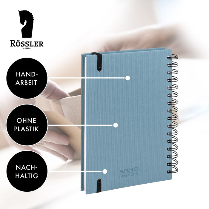 Notizbuch A5 mit Gummizug, Opal