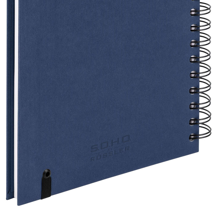 Notizbuch A5 mit Gummizug, Navy-Blau