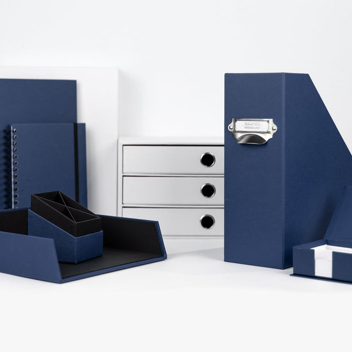 Notizbuch A5 mit Gummizug, Navy-Blau