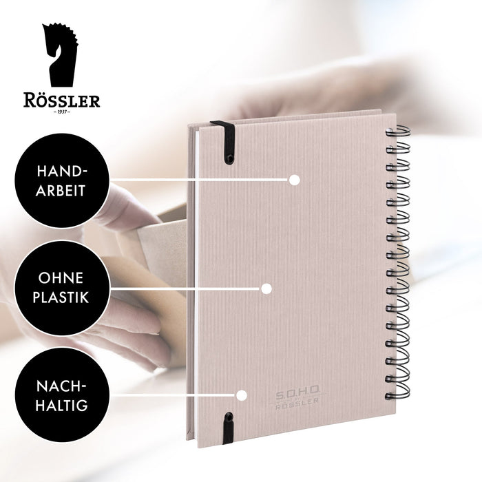 Notizbuch A5 mit Gummizug, Powder-Rosa