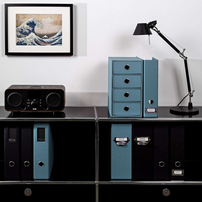 Ordner mit Metallschild, für A4, Denim-Blau