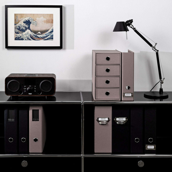 Ordner mit Metallschild, für A4, Taupe