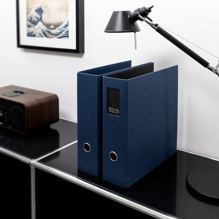 Ordner mit Rückenschild für A4, Navy-Blau