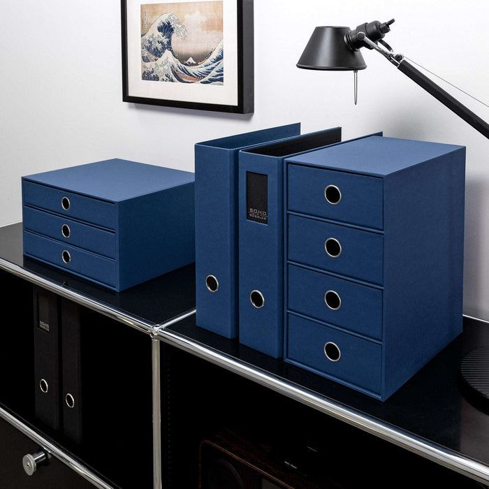 Ordner mit Rückenschild für A4, Navy-Blau