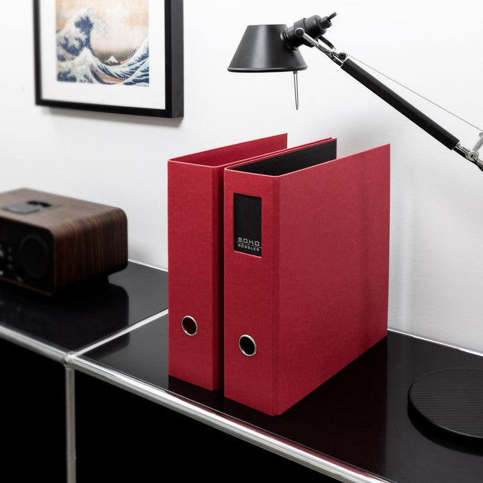 Ordner mit Rückenschild für A4, Rot