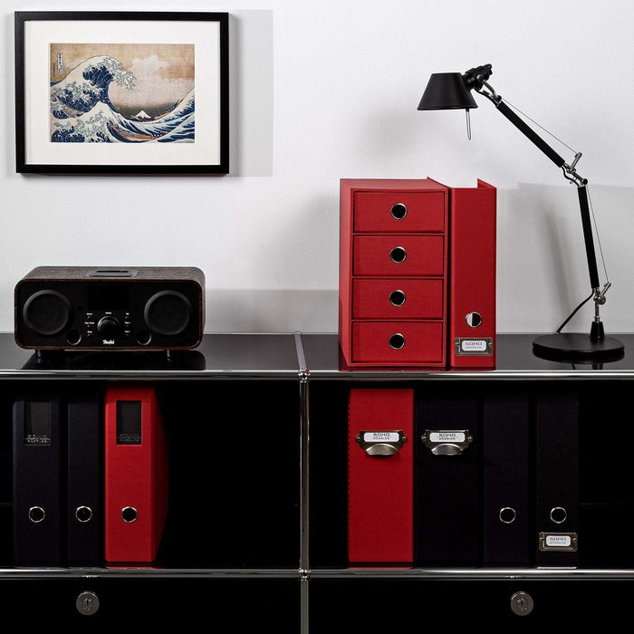 Ordner mit Rückenschild für A4, Rot