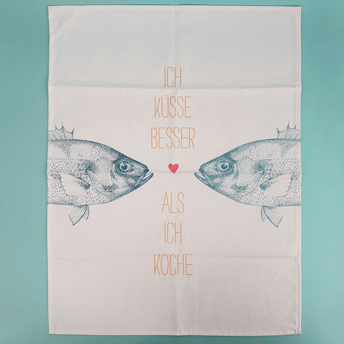Geschirrtuch „Meer Liebe“ | Baumwolle | 500x700mm | Fische
