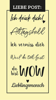 Retro-Stempel Set, Liebe Post