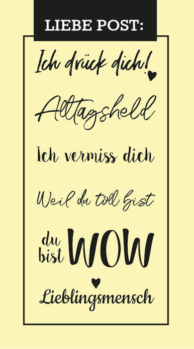 Retro-Stempel Set, Liebe Post