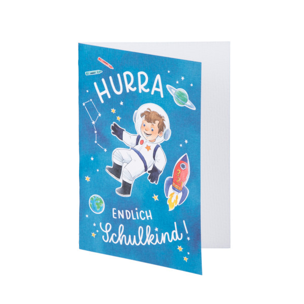 Glückwunschkarte, Hurra, Astronaut