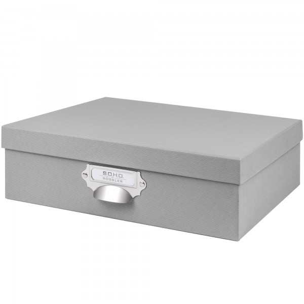 Aufbewahrungsbox mit Griff für A4, Stone-Grau