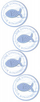 Sticker, Fisch Kommunion, Blau Sticker, Fisch Kommunion, Blau