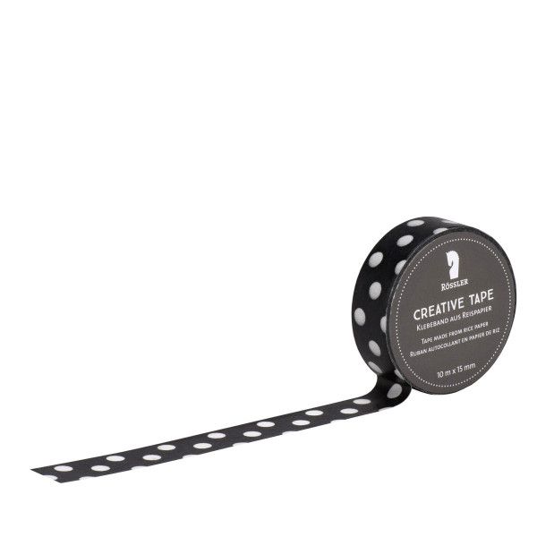 Washi Tape, Punkte, Schwarz-Weiß