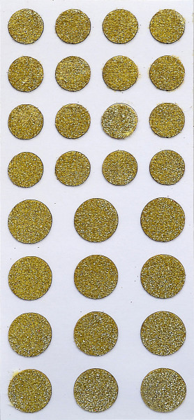 Sticker, Glitter Punkt, Gold