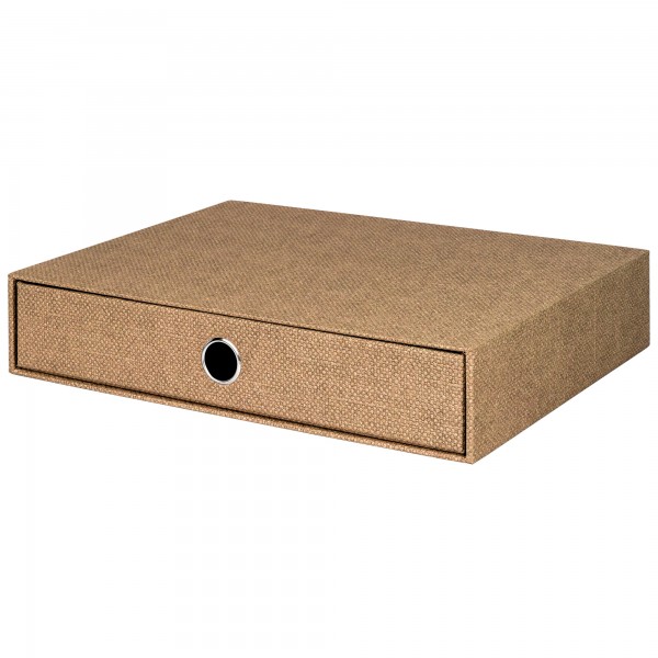1er Schubladenbox für A4, Haselnuss-Braun
