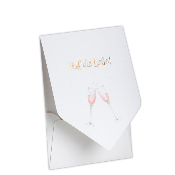 Pocketfold-Karte &quot;Auf die Liebe&quot;, Sektgläser