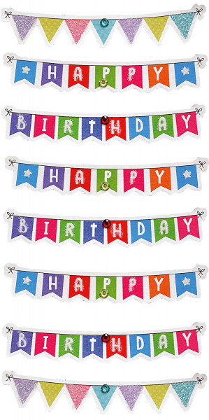 Sticker, Wimpelkette Geburtstag