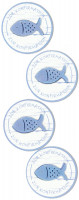 Sticker, Fisch Konfirmation, Blau Sticker, Fisch Konfirmation, Blau