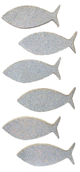 Sticker, Fische Glitzer, Silber