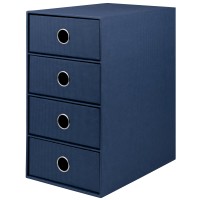 4er Schubladenbox für A5, Navy-Blau