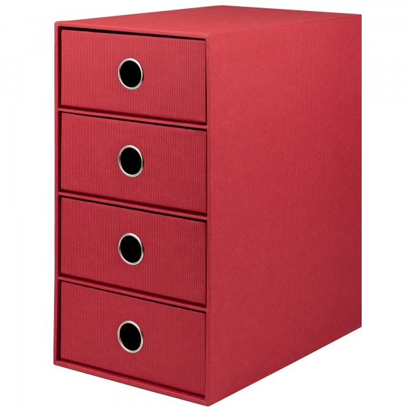 4er Schubladenbox für A5, Rot