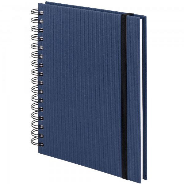 Notizbuch A5 mit Gummizug, Navy-Blau