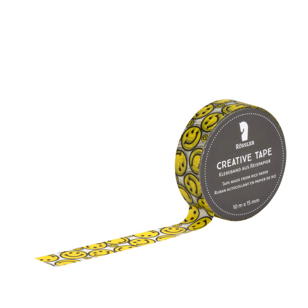 Washi Tape, Smiley, Gelb