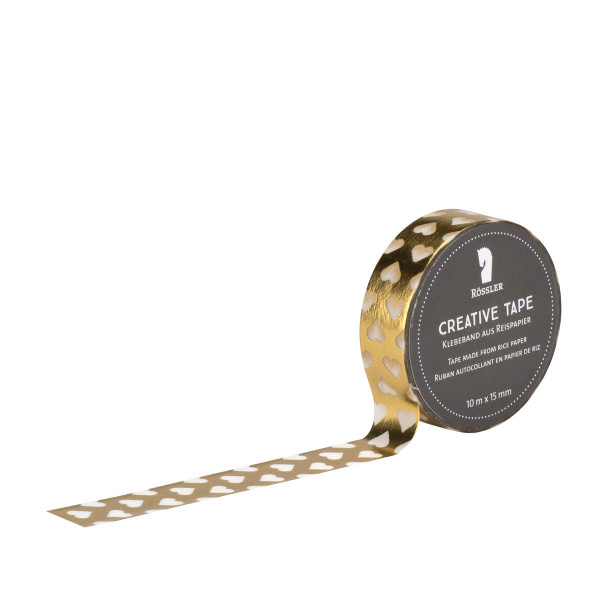 Washi Tape, Kleine Herzen, Gold