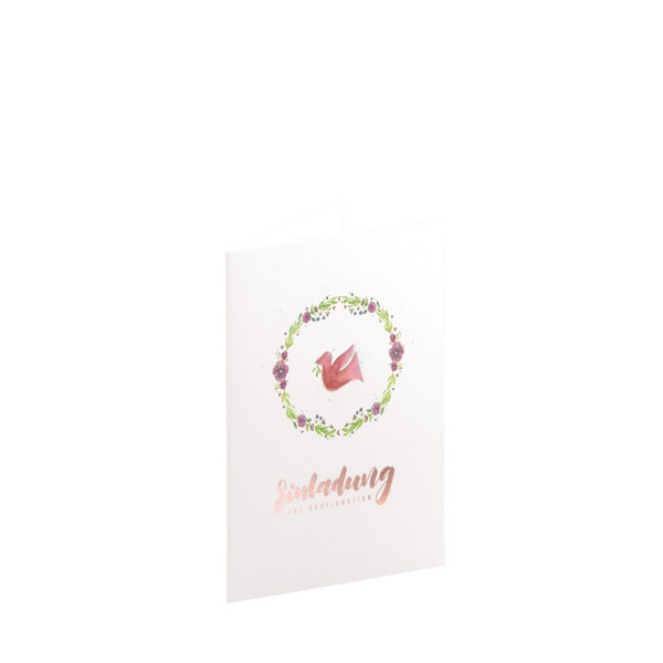 5er Set, Einladungskarten Konfirmation, Taube