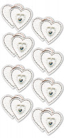 Sticker, Doppel-Herz Sticker, Doppel-Herz
