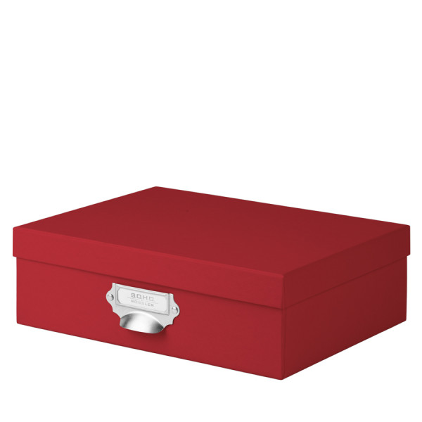 Aufbewahrungsbox mit Griff für A4, Rot