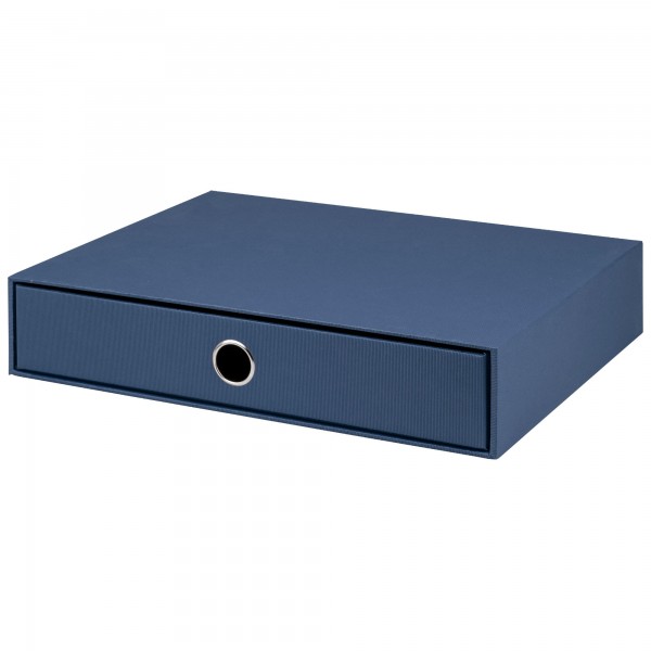 1er Schubladenbox für A4, Navy-Blau