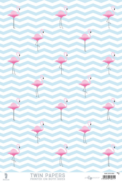 3er Pack Kreativpapiere zweiseitig, Flamingo
