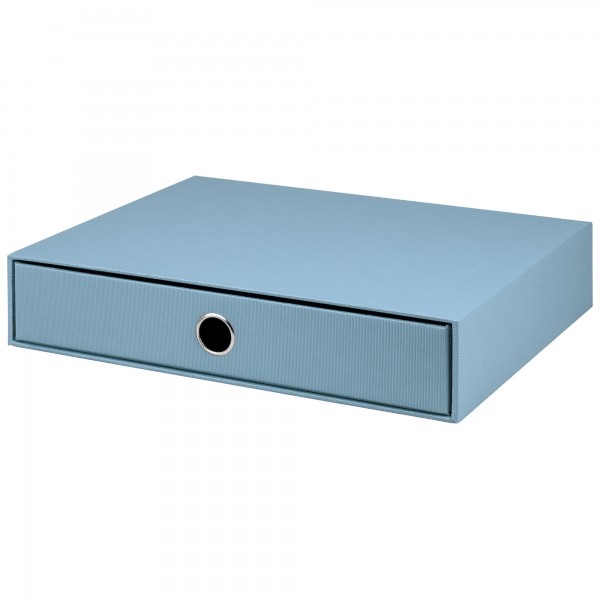 1er Schubladenbox für A4, Denim-Blau